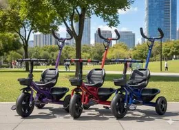 Kids Tricycle with Push Handle & Safety Harness â Rear Basket & Comfortable Backrest