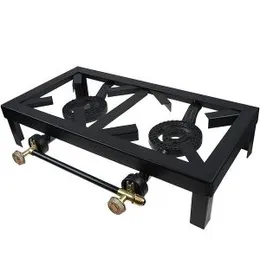 Gas Cooker Portable Angle Iron Double Burner Stove