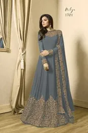 TL 1701 â Semi Stitched Georgette Dress | 2-Side Embroidery Work | 18 Color Options
