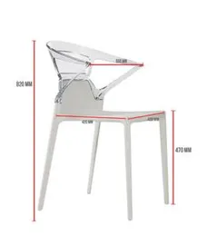 POLYCARBONATE CHAIR PP+PC-1002 WHITE/CLEAR