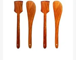 HOME AND KITCHEN NON STICK LONG HANDLE WOODEN SERVING AND COOKING SPOON 4 Pcs