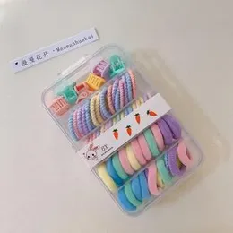 Hair Elastic Small Hair Rubber Bands Kid Girls Hair Ties Cotton Strechaeable Tiny Ponytail Holders For Baby kid Girls Hair Accessories Set (Set of 73
