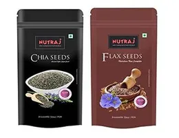 Nutraj Flax Seeds & Chia Seeds 400g (200 gm Each) |Healthy & Crunchy | Alsi |Sabja | For Weight Loss | For Eating | Immunity Booster and Fiber