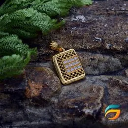Gold Plated Box Pendant With White Stone For Ladies Fashion Stylish Rich Look Pendant For Women