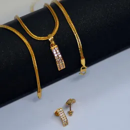 gold plated 1.9mm normal fox chain with pendant