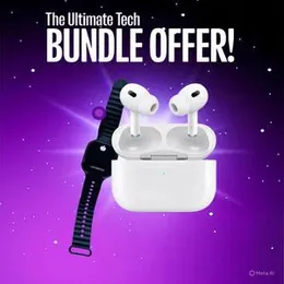 Special Bundle offer AirPods Pro with LED unisex ultra watch. Premium quality & Low price