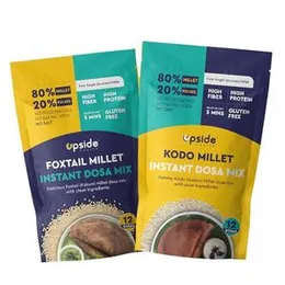 Upside Health Millet Instant Dosa Mix-Sprouted Millet (Pack of 2, 24 Dosas) | Kodo & Foxtail Millet | High Protein Dosa | Instant Dosa | No Salt -