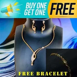 ESH Gold Plated High Quality Rich Look New Design Necklace & Earrings Set with Fixed Stone for Women & Girls (Free Box)