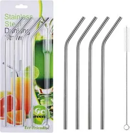 Straw Cleaning Brush, MetReusable Stainless Steel Straws with Cleaning Brush | 5pcs Metal Drinking Straws for Juice & Beveragesal Straw for Drinking J