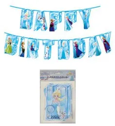 Elsa Frozen Cardboard Party Gala Bunting Letter Banner Happy Birthday Party Decorations