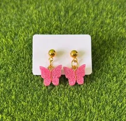 Premium Pink Color Butterfly Earrings for Women, Cute Fashion Jewelry Gift for Women and Girls, Perfect Gift for Birthdays