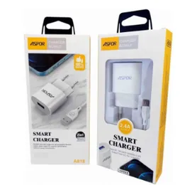 Aspor Smart Charger A818 â 2.4A USB Wall Charger with Safety Protections