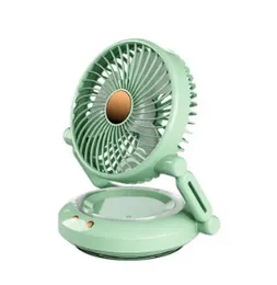 Rechargeable Foldable Table Fan Portable 6000mAh Battery 4 Speed Quiet BLDC USB-C LED Light Oscillation Desk Pedestal