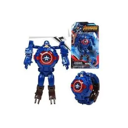Captain America Robot Watch Toy Deformation Wrist Watch