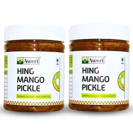 Aweri Hing Mango Pickle (800g): Bold Flavours | 100% Natural Spicy Tangy Homemade Taste | Good for Digestion | Made with Cold Pressed Mustard Oil | Hy