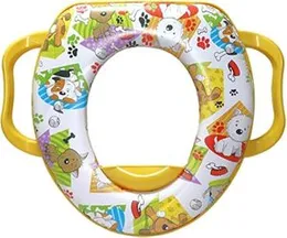 Baby Potty Seat With Handle Soft Toilet Seat Printed Animals For Unisex