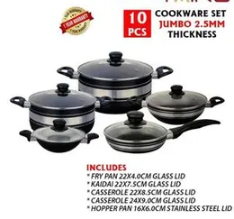 Premium Rich Nonstick Cookware Set 5, 7 and 10 Piece (Indian)