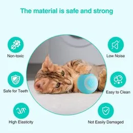 Automatic Rolling Cat Ball Interactive Smart Toy, Indoor Cat Moving Toy Bouncing Rolling Ball Led Light Peppy Pet Balls Rolling Hunting Instinct Kitte