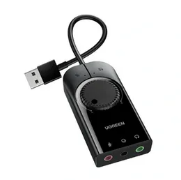 UGREEN 15cm USB External Stereo Sound Adapter (Black) â CM129 - 40964