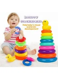 QP 8 Pcs Rainbow Stacker Ring Educational Toy