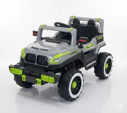 Kids Electric Ride-On Jeep 4Ã4 Off-Road with Remote Control â Silver & Neon Green (NA 6685)
