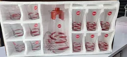 Premium Glass Juice & Water Jug with Glasses Set |1300ml Jug + 12 Glasses for Dining Table