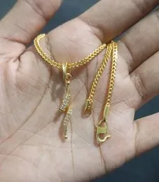 Gold Plated small Brooch Pendant with chain