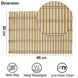 HOKIPO Heat Resistant Placemats Set of 4 Dining Table Mats, 45x30 cm, (AR3608)