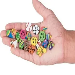 10 Pcs Animal Fruit Erasers for Kids, Assorted Small Cute Pencil Erasers for Home School Work Rewards, Party Favors and Gift Filler