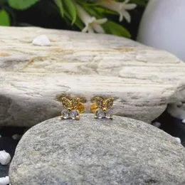 Gold-Plated Butterfly Stud Earring For Women