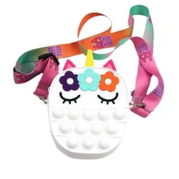 Kids Pop It Push Fidget Oval Crossbody Bag (White)