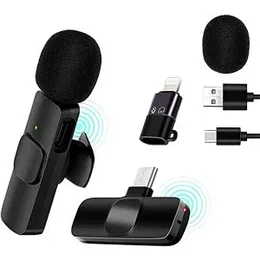 K8 Single Mic Wireless Clip Microphone USB C and Lightning Ports