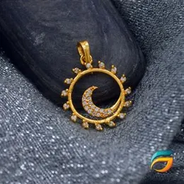 Gold Plated Fashion and Stylish Design Sun Derana Pendant With Stone For Ladies.