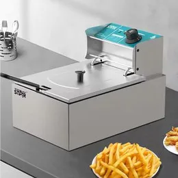Winning Star 6L Stainless Steel 1-Tank 1-Basket General Electric Deep Fryer With Temperature Limited, Durable Deep Fryer