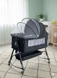 Baby Cot Bed Crib for New Born Baby Swing Cradle with Net