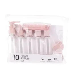 Travel Bottle Set 10 Pcs with Bag, Leakproof Empty Clear Travel Bottles for Toiletries Portable Travel Bottles for Cosmetic, Lotion, Shampoo, Cream