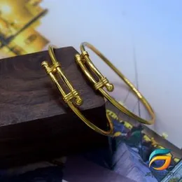 Guaranteed Gold Plated Expandable Free Size Plain Baby Bangle Family Love Gifts Jewelry For Baby.