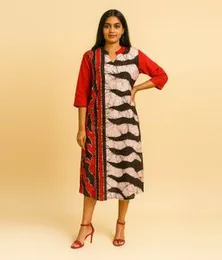 Red with Black and White Premium Batik SV 04