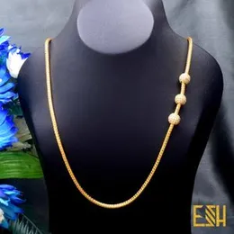 Thalikkodi Wedding V-Cut Rope Chain with Mugappu Ball Pendant – Fashionable Gold Plated New Model Design