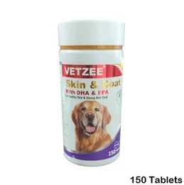 Vetzee Skin & Coat 150 Tablets with DHA & EPA for Healthy Skin & Glossy Hair Coat For Dogs Pets