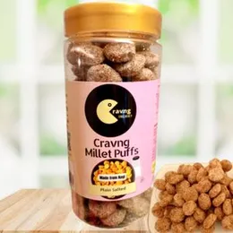 Cravng Millet Puffs | Pack of 4 | Ragi Healthy Snacks (Plain Salted Ragi, 75g) FROM INDIA(SAM)