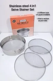 4 In 1 Indian Brand Stainless steel Stainer Sieve Set  (Layer Replaceable)