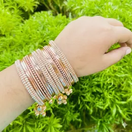 Dull gold, Silver, Rose gold beautiful fashion set bangles with small jimikky drop and white stone bangle