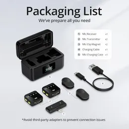 WIWU WI-WM005 Duo Wireless Microphone with ANC | Dual Lavalier Mics, 25m Range, Type-C & Lightning