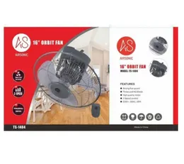 Airsonic 16 Inch Orbit Fan High Quality Durable 360Â° Rotation 3 Speeds 55W Powerful Cooling Ceiling Mount Strong Airflow Regulator Included