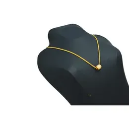 22kt Plated 2mm Bismarck Chain With New Barrel Design Pendant For Women.