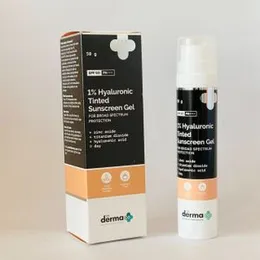 50 g SPF 60 PA++++ 1% Hyaluronic Tinted Sunscreen Gel FOR BROAD SPECTRUM PROTECTION + zinc oxide titanium dioxide + hyaluronic acid