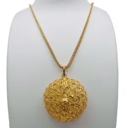 Gold Plated Traditional Bridal Sawadi Type Beauty Pendant with 3MM Fox Chain (Long) for Women