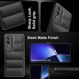 Fashionury Back Cover for OnePlus Nord CE 4 5G | Compatible for Realme 12 Pro 5G Back Cover | Matte Soft Case | Liquid Silicon Puff Case for OnePlus N