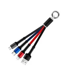 4 in 1 Fast Charging Cable with Keychain (USB +Micro + Lightning + Type-C)